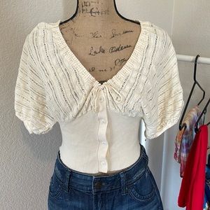 Cream colored knit blouse size small